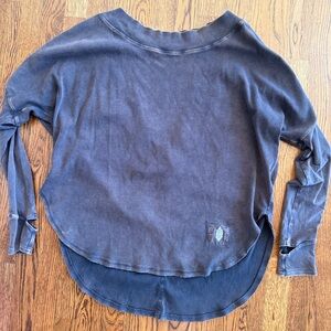 Free People Movement washed Black Long Sleeve Top with open back Medium